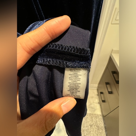 Karl Lagerfeld Navy Blue Velvet Dress - Picture 5 of 6